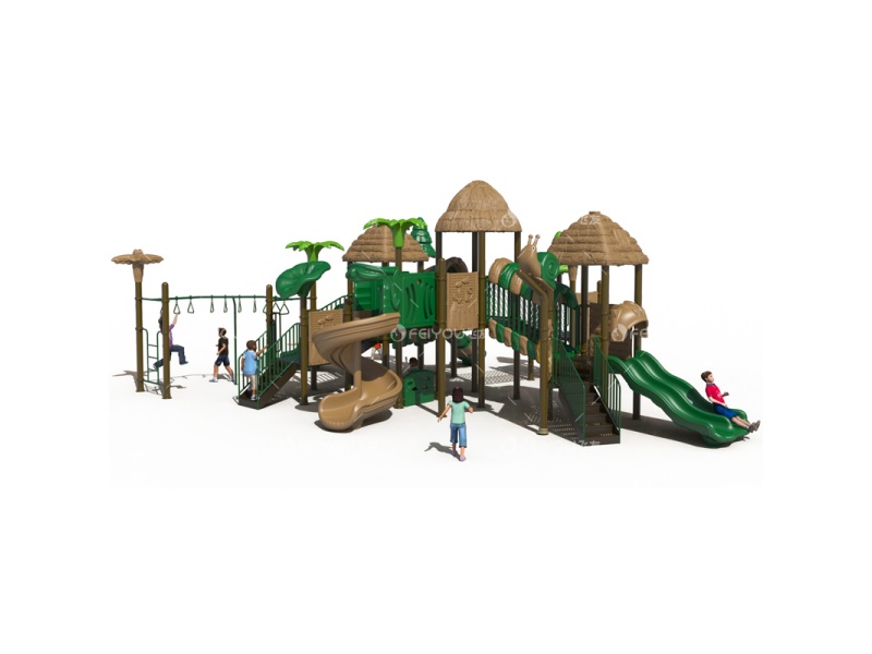 田園稻草戶(hù)外兒童組合滑梯FY046-02